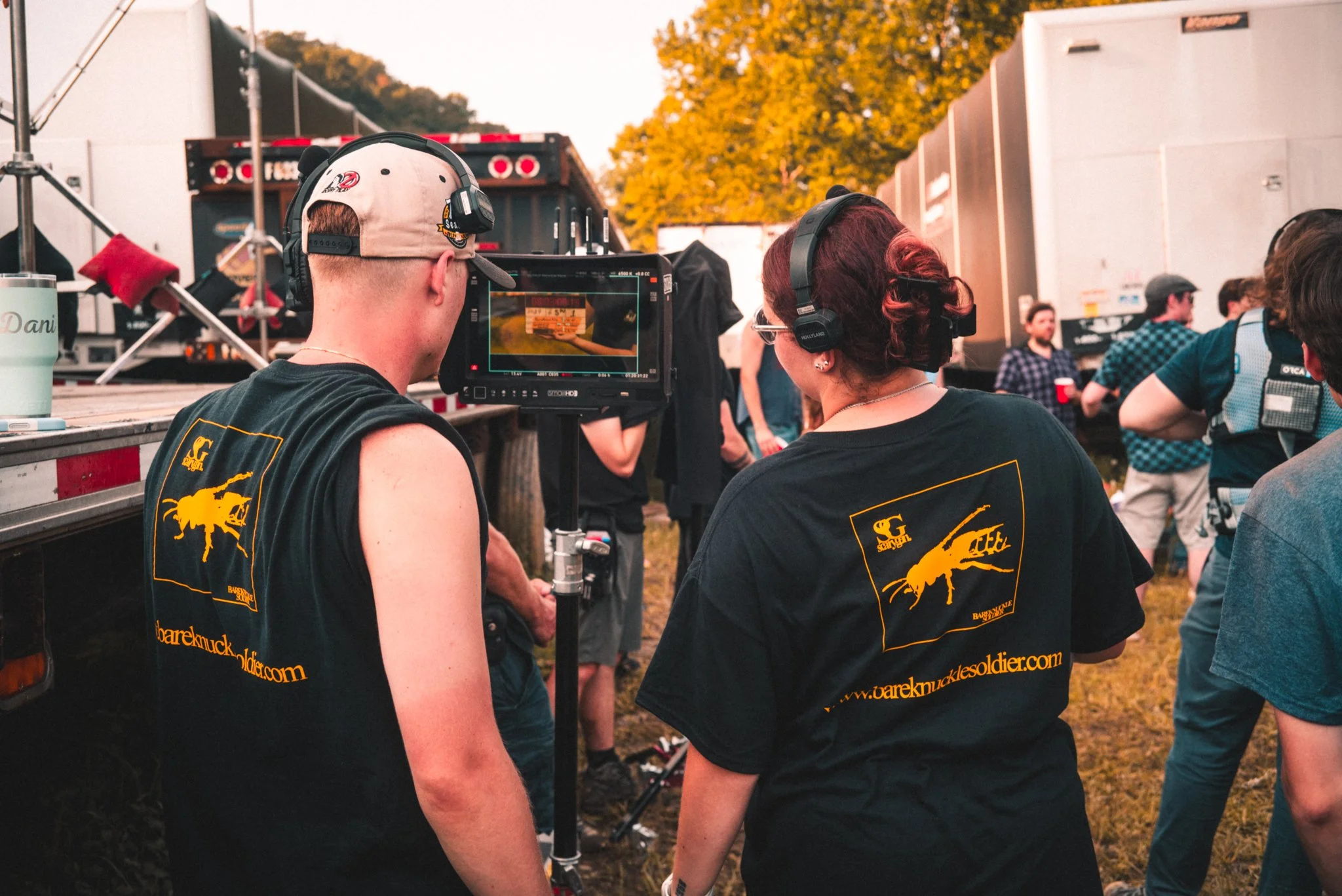 Director Constantine Kontos (LEFT) & 1st AD Dani Dishong (RIGHT) watching the monitor. 