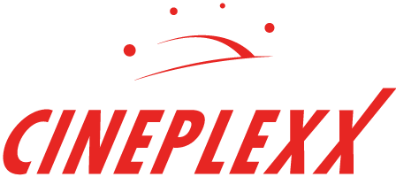 Cineplexx logo in red with a stylized check mark and stars above the text.