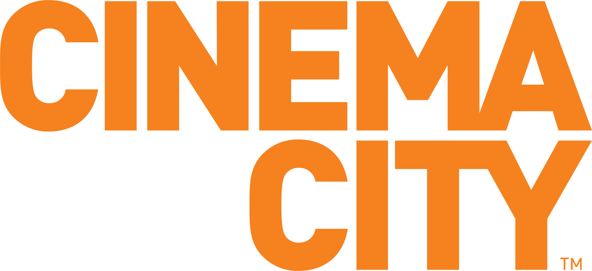 Bold orange and black text reading 'CINEMA CITY' with a small trademark symbol.