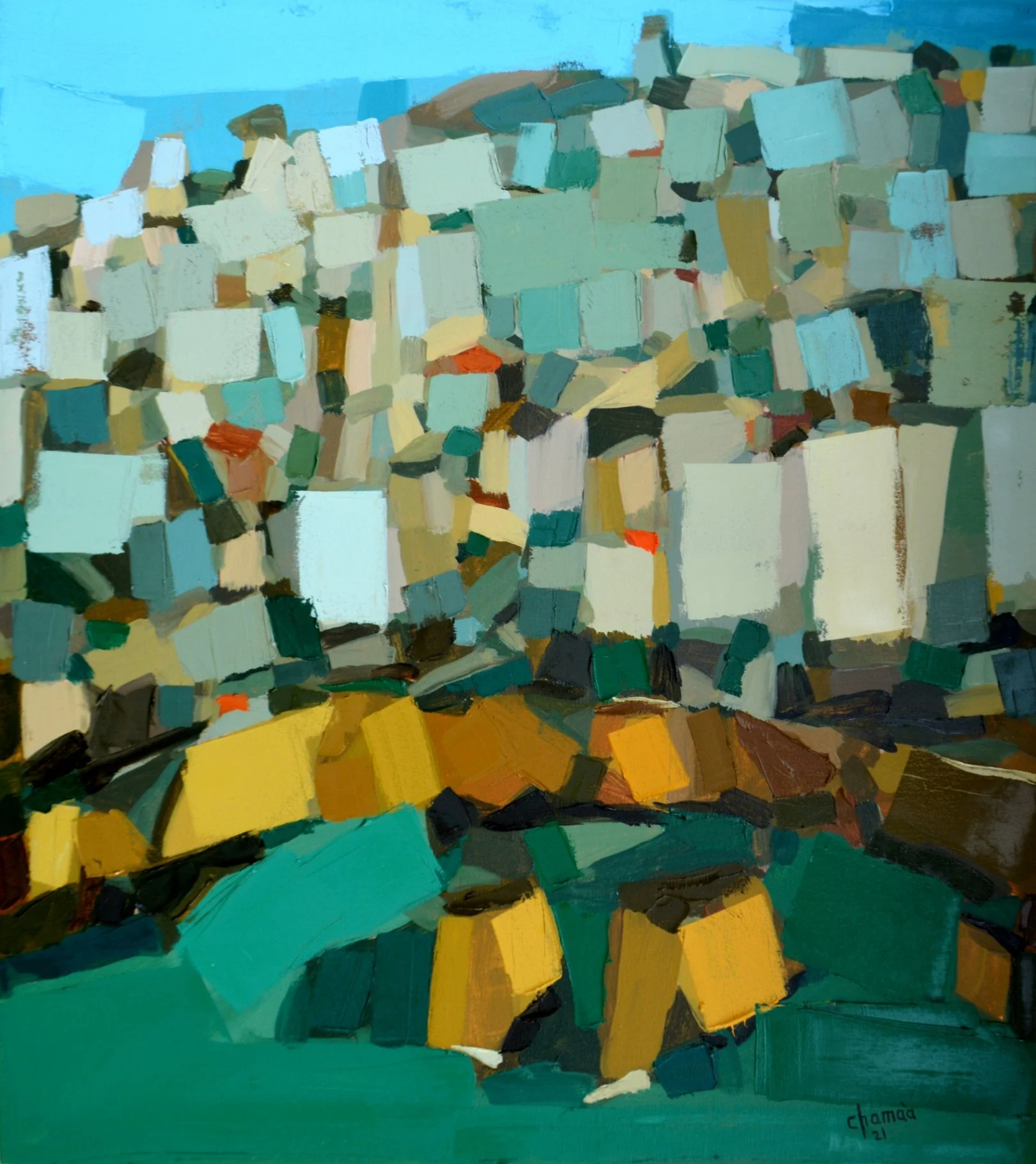 SELECTED EXHIBITIONS & PUBLIC COLLECTIONS — Solo exhibitions include Galerie Cheriff Tabet (Beirut), the Grand Egyptian Museum (Cairo), Alkhaila Gallery (Cairo), and the French Cultural Center. His work has shown internationally at Agora Gallery and 
