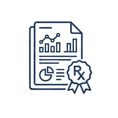 Prescription deprescribing checklist icon.