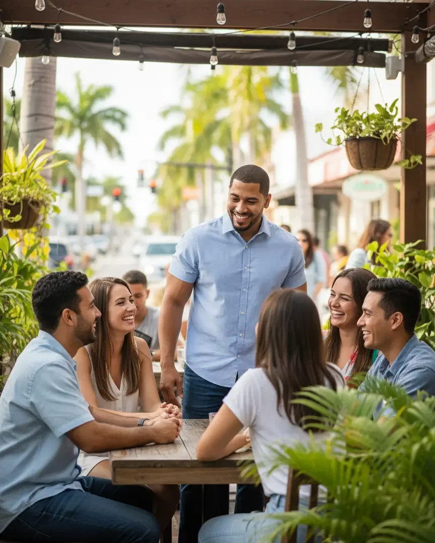 Founder of Safe Hill Insurance meeting local in Southwest Florida.