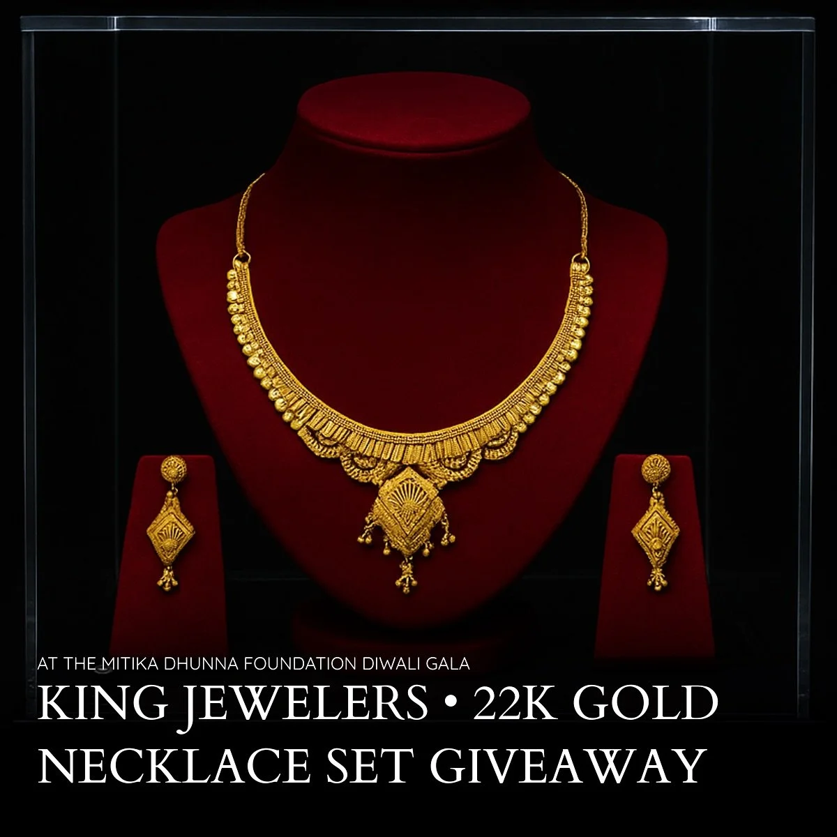 One of our favorite moments from the gala &mdash; presenting this 22K gold necklace set to our giveaway winner. Thank you for King Jewelers making the evening so magical. @king_jewelers_