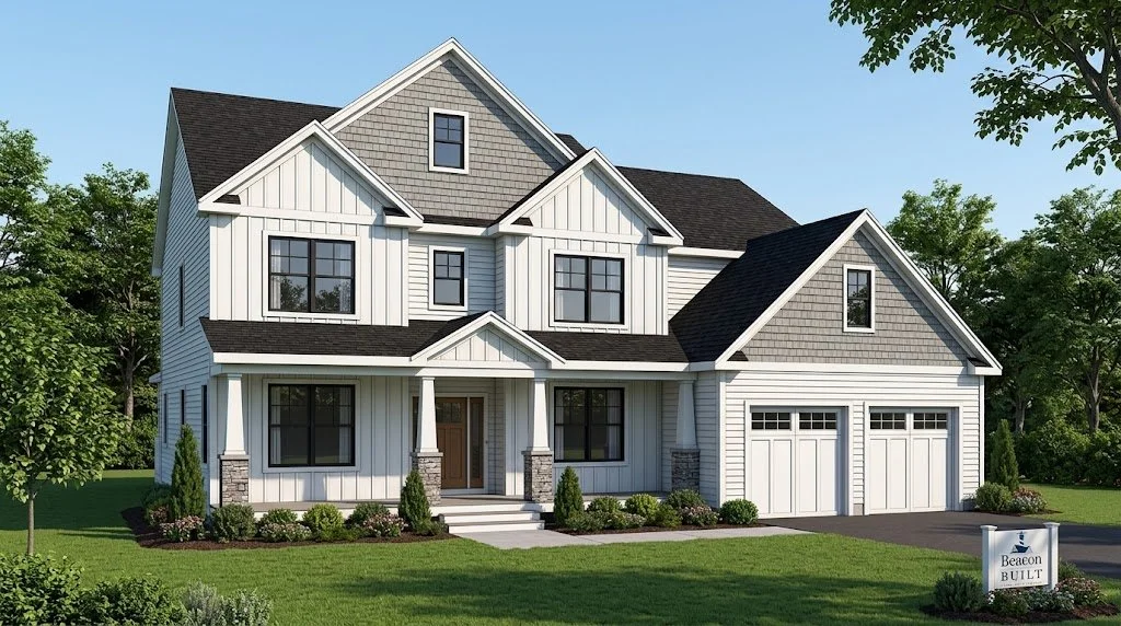 Custom two-story home design concept by Beacon Built for Liberty Estates in Rehoboth, Massachusetts