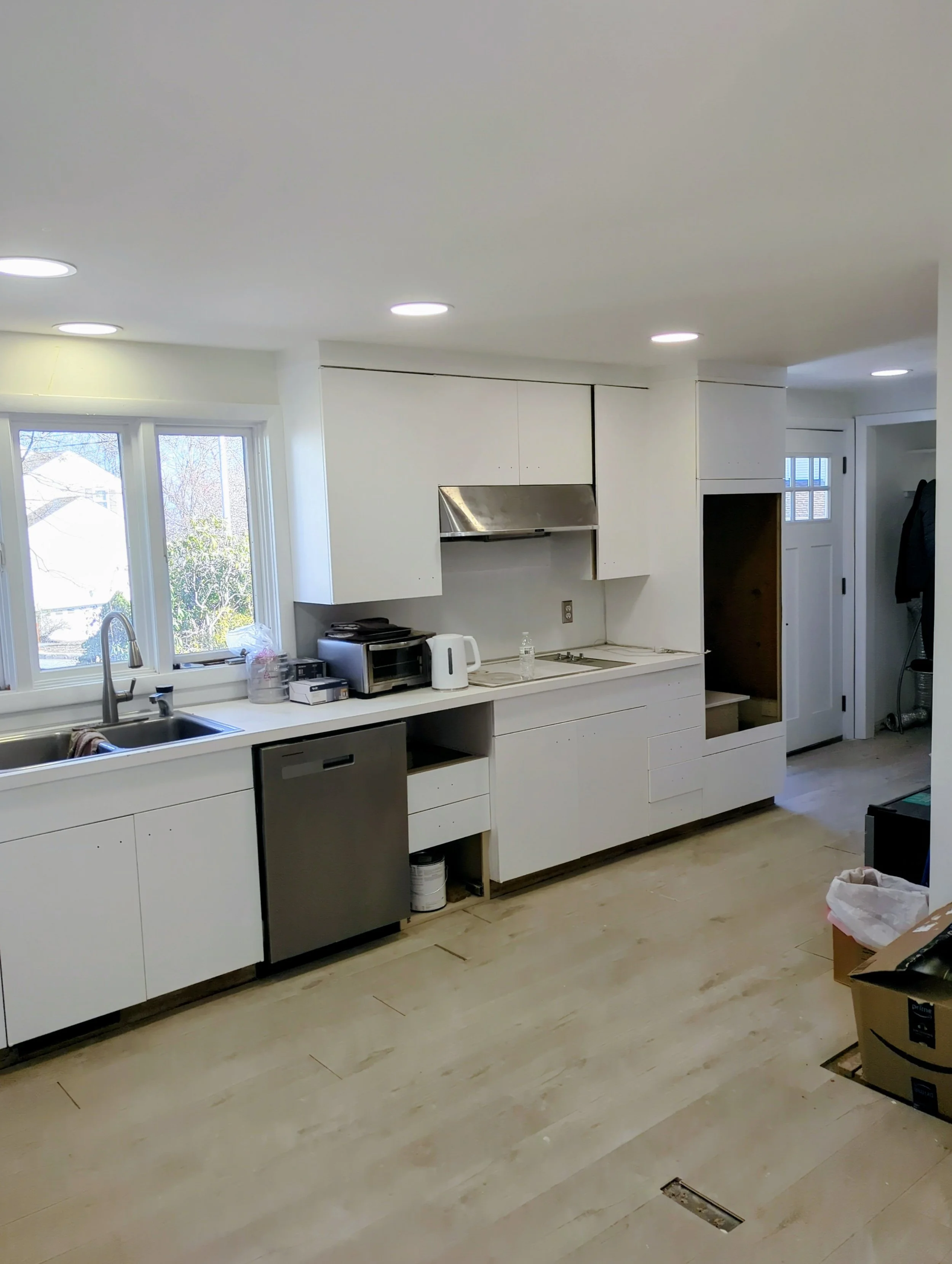 Residential kitchen electrical upgrade; recessed lighting