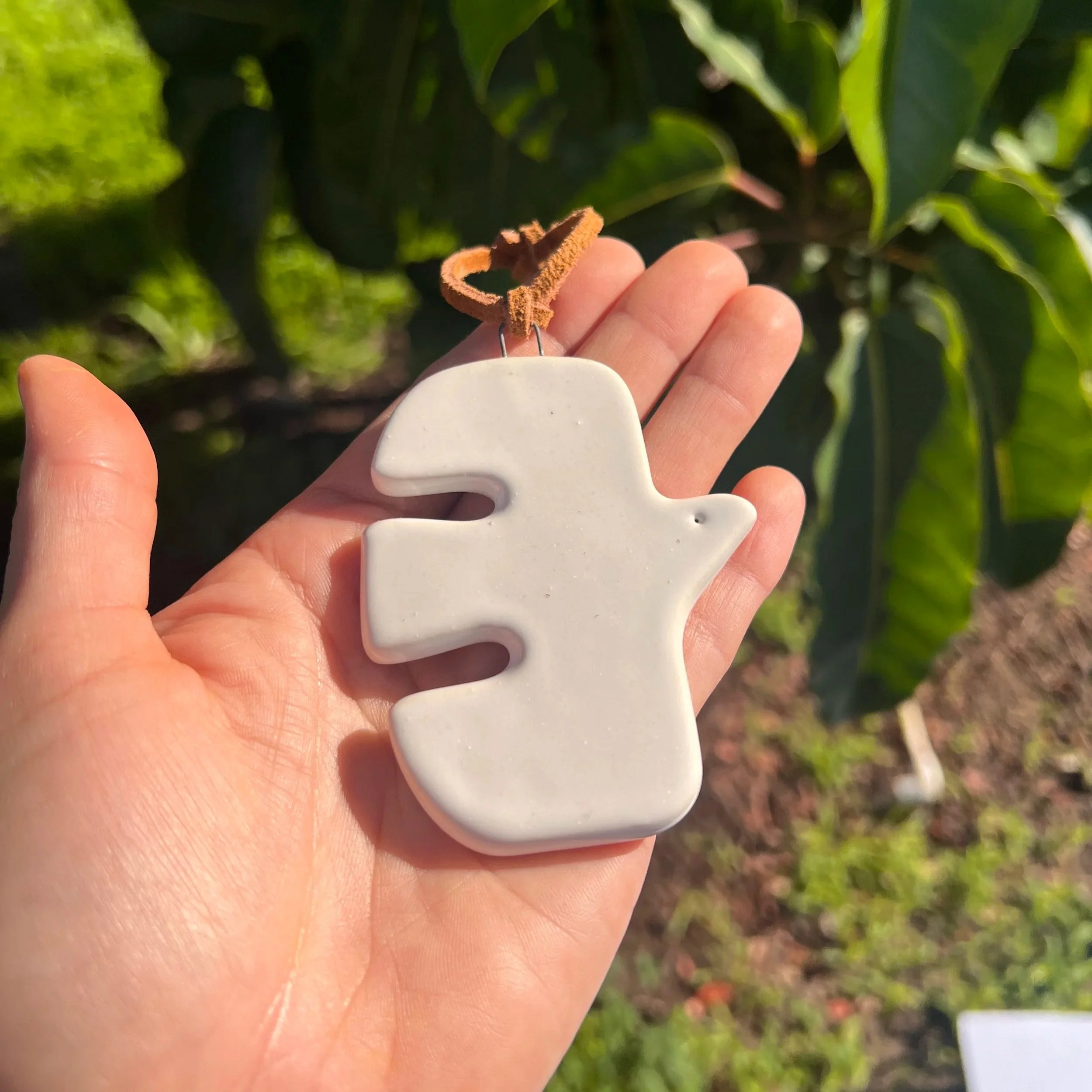 White Ceramic Bird Ornament