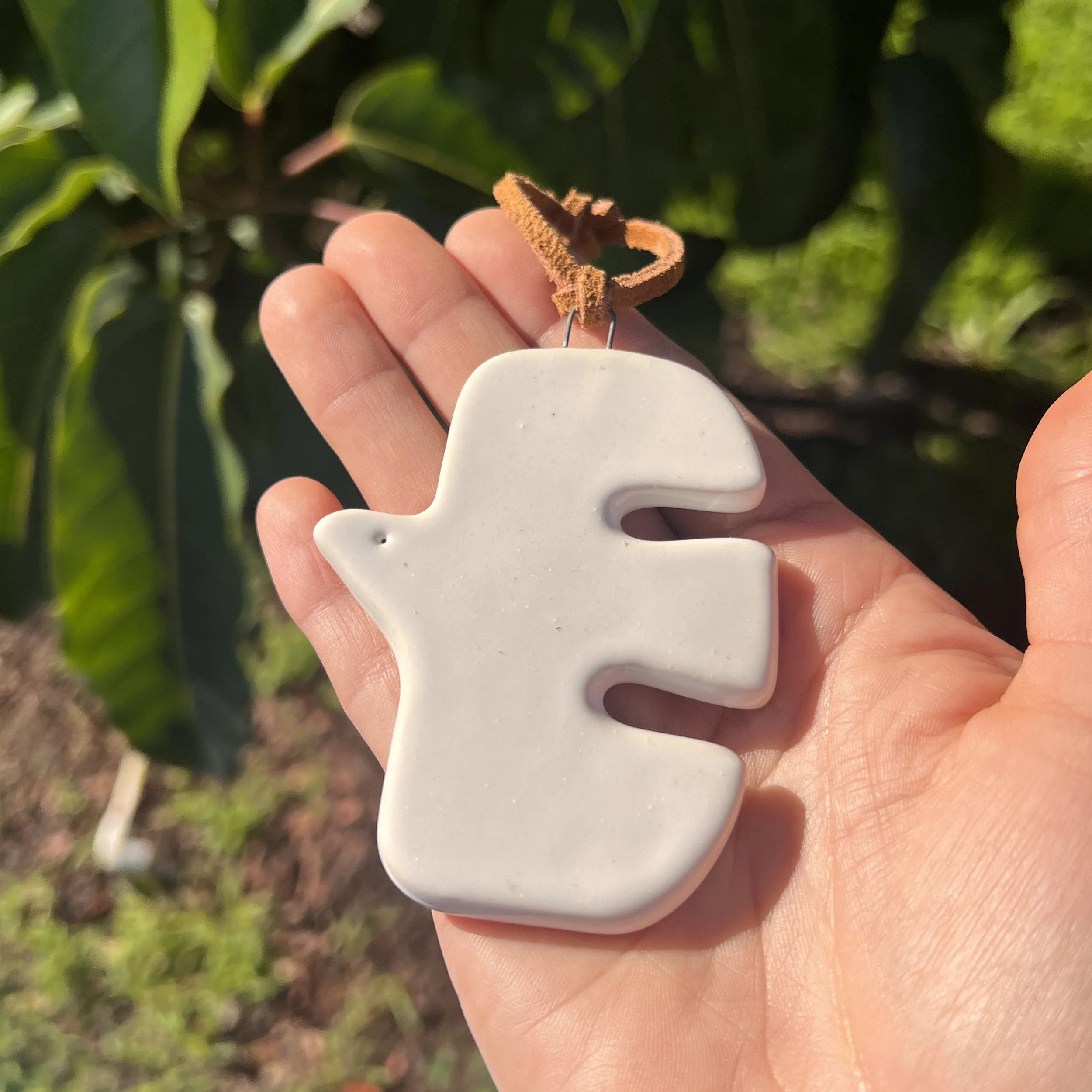 White Ceramic Bird Ornament