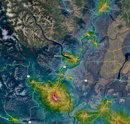 Light Pollution over Lake Chelan Washington