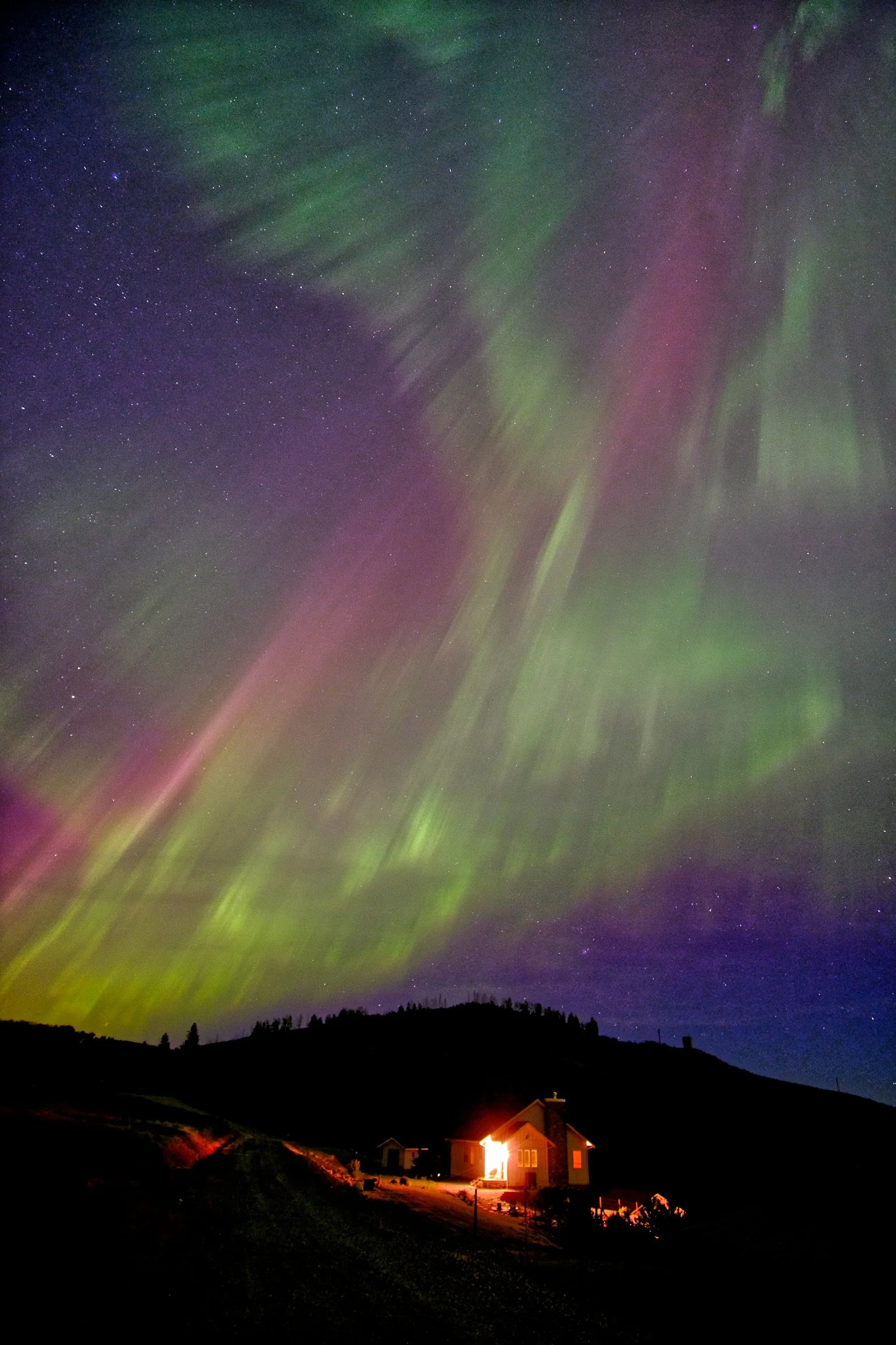 aurora borealis visible in Manson Washington