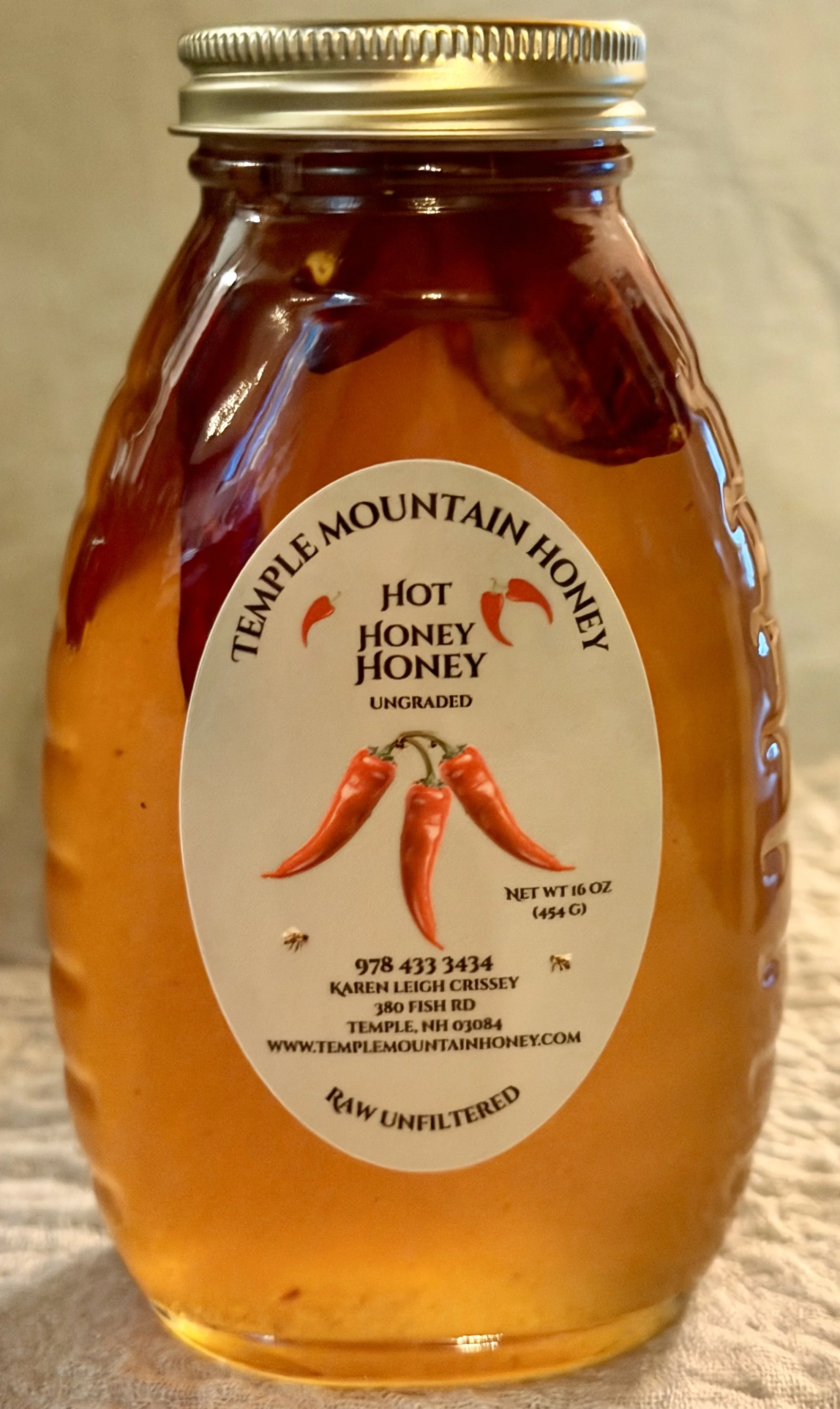 1   lb Hot Honey Honey Local Raw Unfiltered Honey