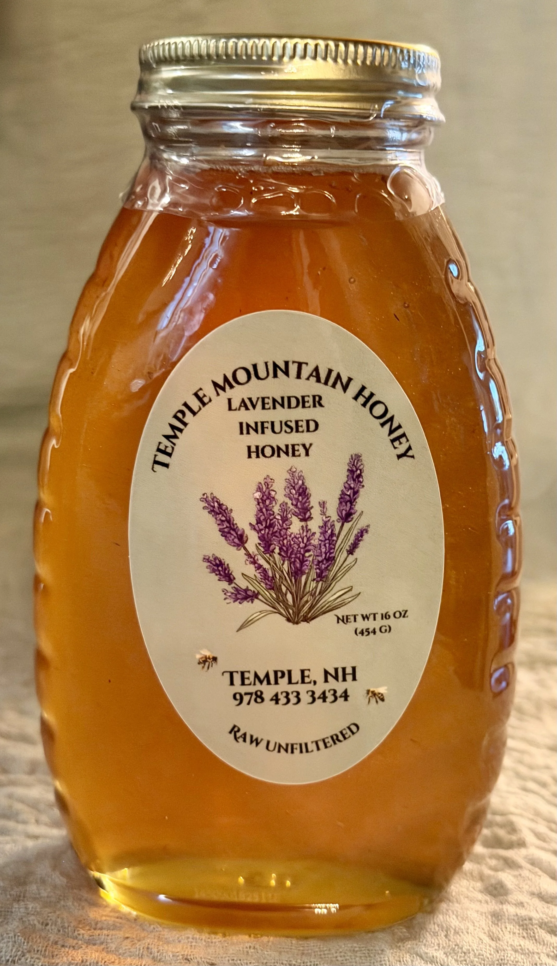 1 lb Raw Unfiltered Organic Lavender Infused Honey | Temple Mountain Honey