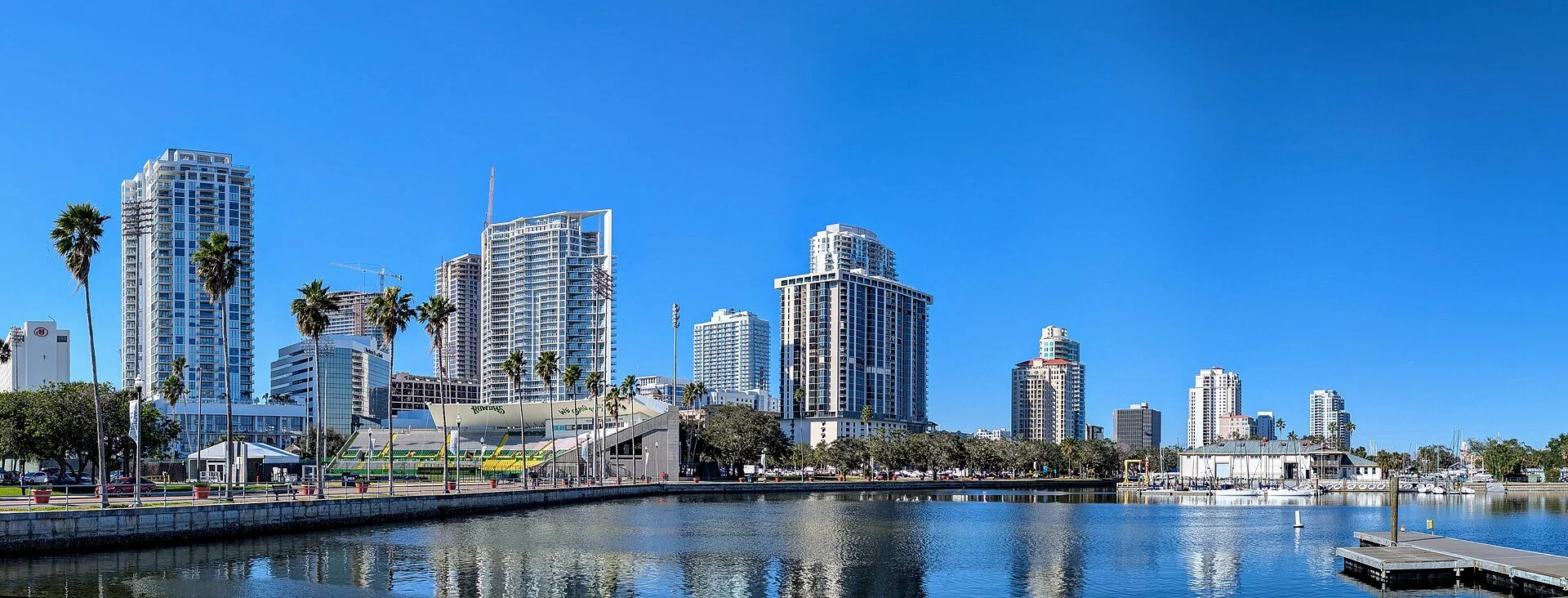 Downtown St. Petersburg skyline and waterfront in Pinellas County, Florida
