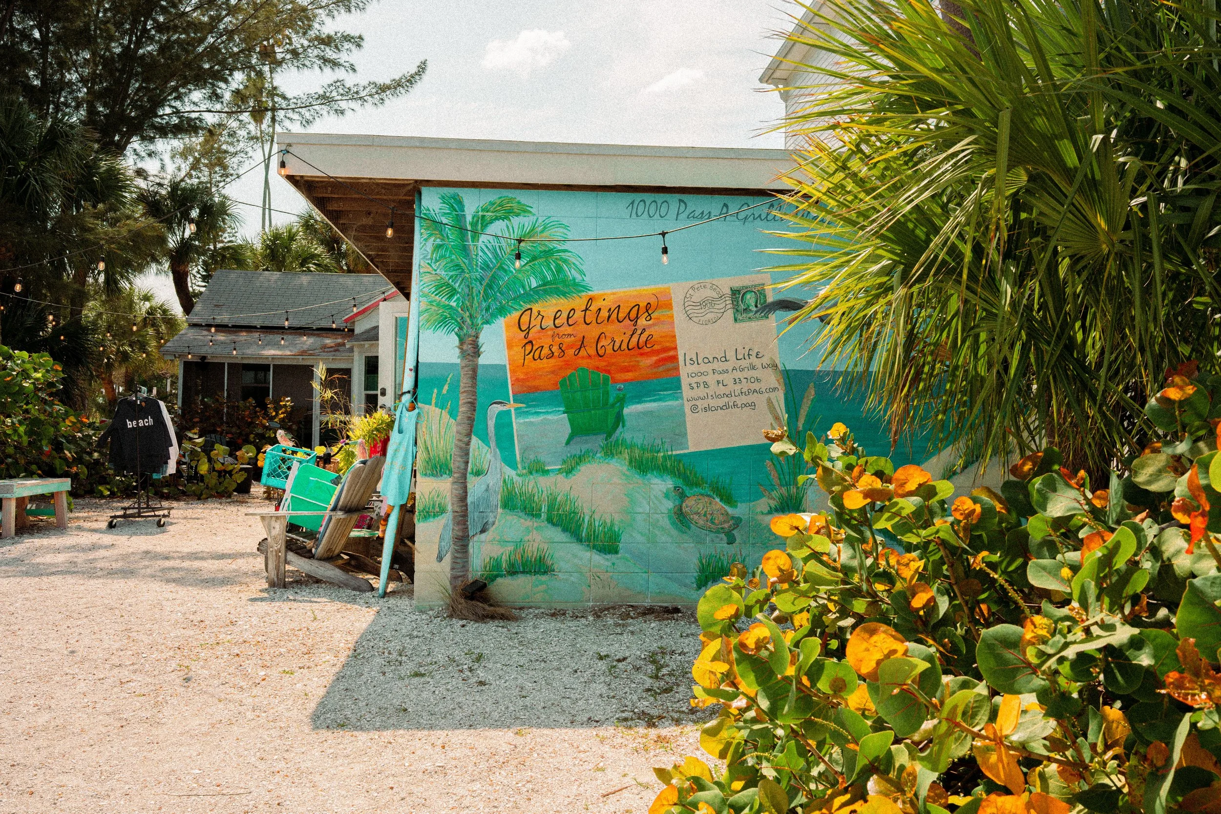 Colorful Pass-a-Grille mural and local beach-town scenery in Pass-a-Grille, Florida