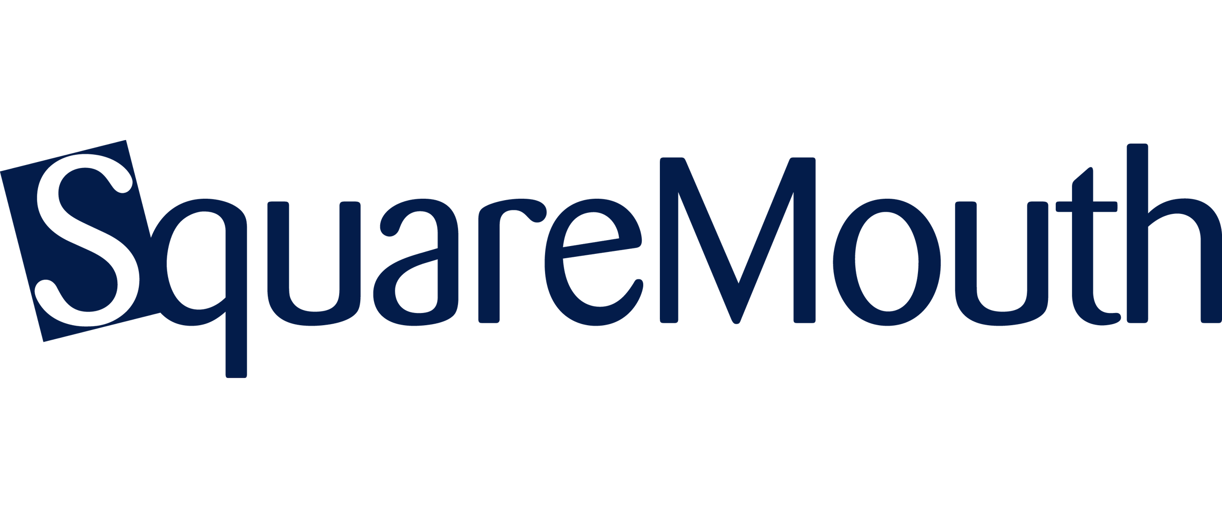 Logo of SureMouth in stylized text with a mix of uppercase and lowercase letters in dark blue.