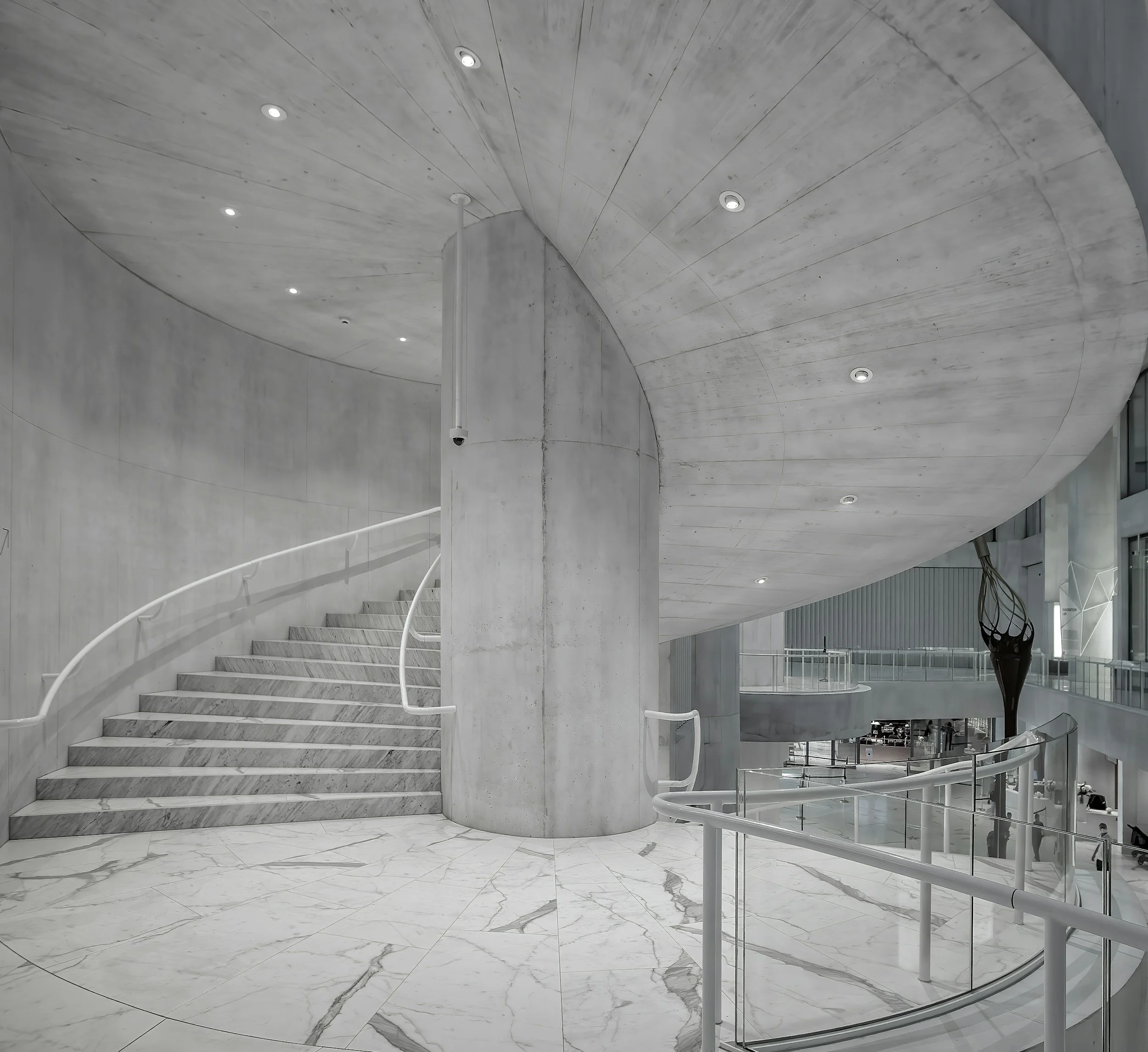 Curved stone stairs going up