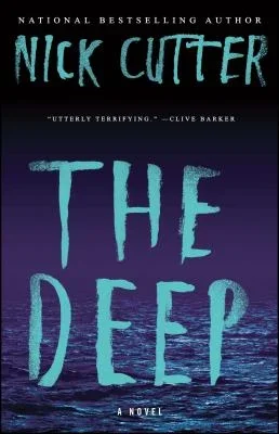 Book cover of 'The Deep' by Nick Cutter featuring an ocean scene with dark water and a distant horizon.