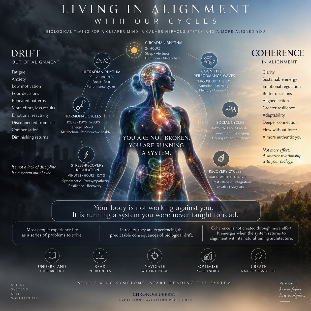 Evolution Navigation Framework- Living in alignment with your cycles - The Chronoblueprint™ Course -
