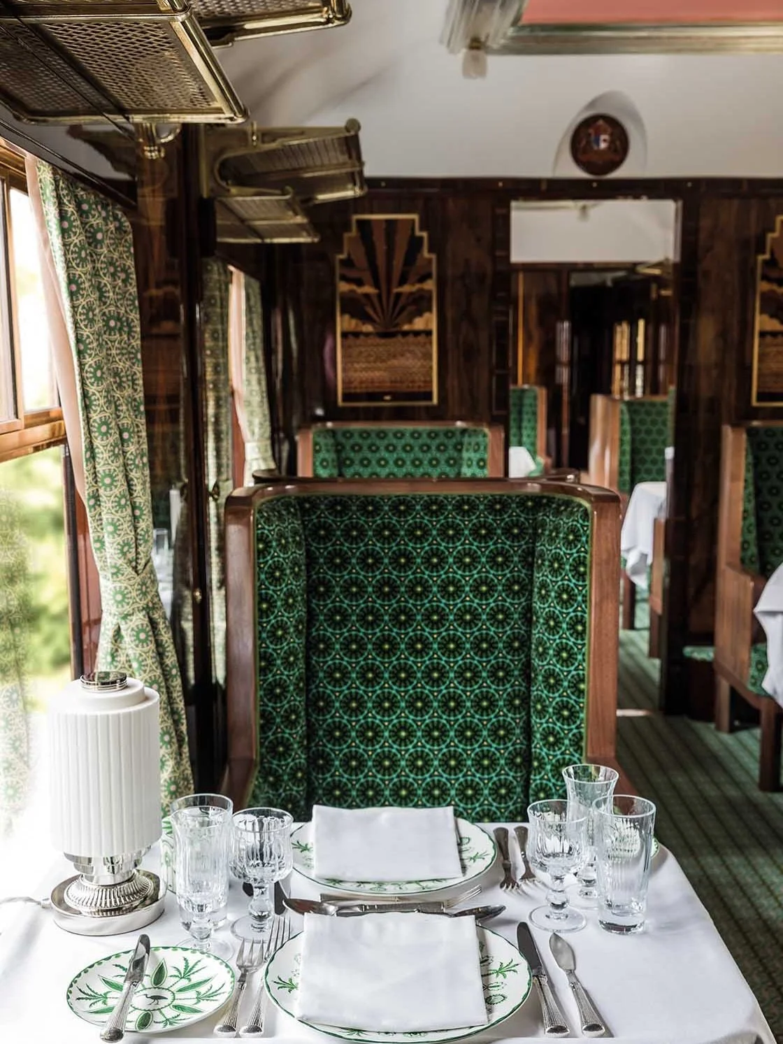 There are trains, and then there is the British Pullman.

Part of the Belmond collection, this restored Art Deco train is made up of individual 1920s and 1930s carriages, each with its own name and history. Some have carried royalty. Others have appe