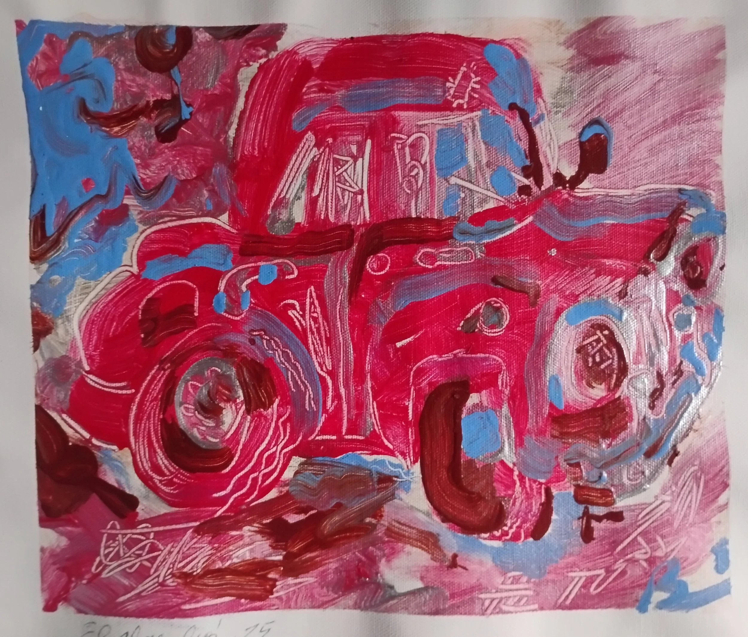 Almendrón, 2025, Acrylic on canvas, 10 x 11.5 in