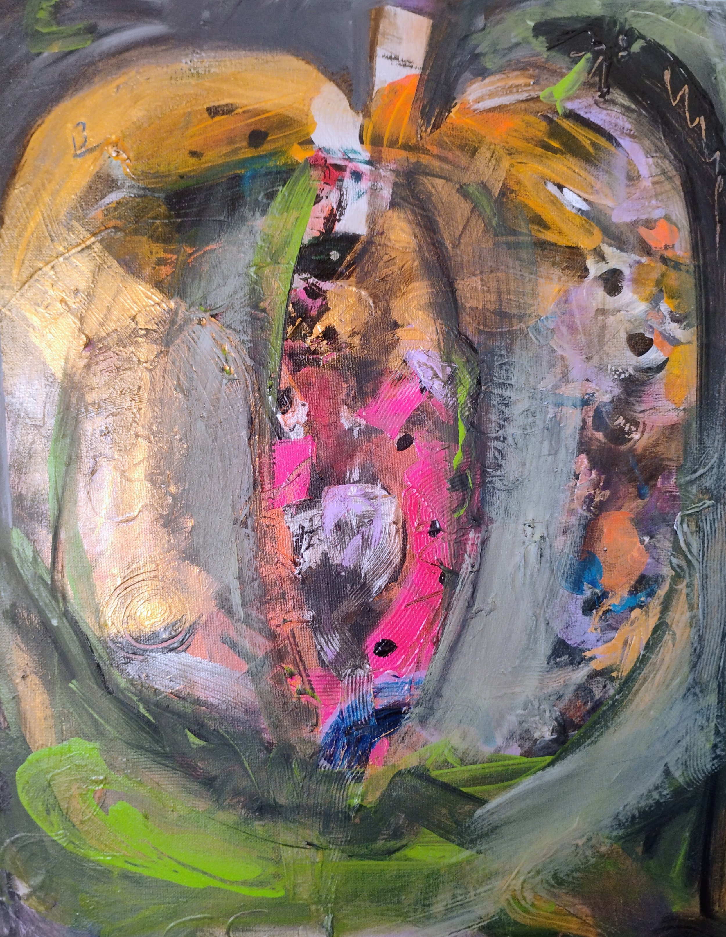 Big apple, 2024, Acrylic on canvas, 20 x 16 in