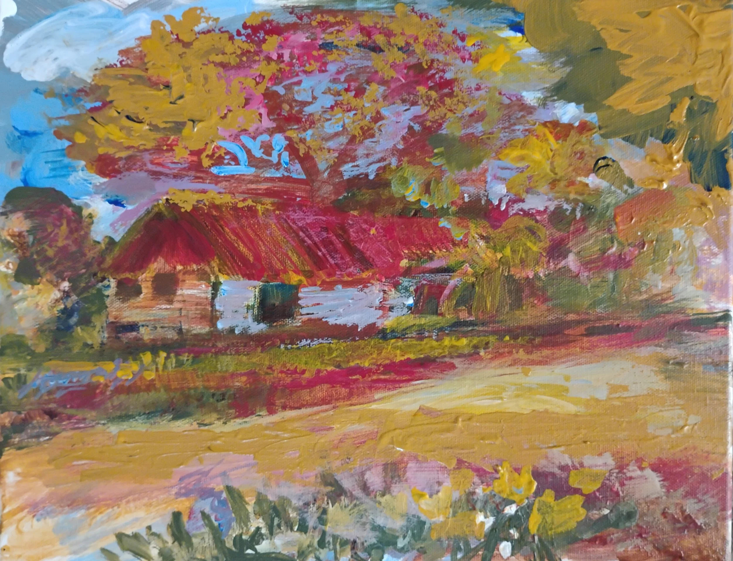 Casa de campo, 2025, Acrylic on canvas, 9 x 11 in