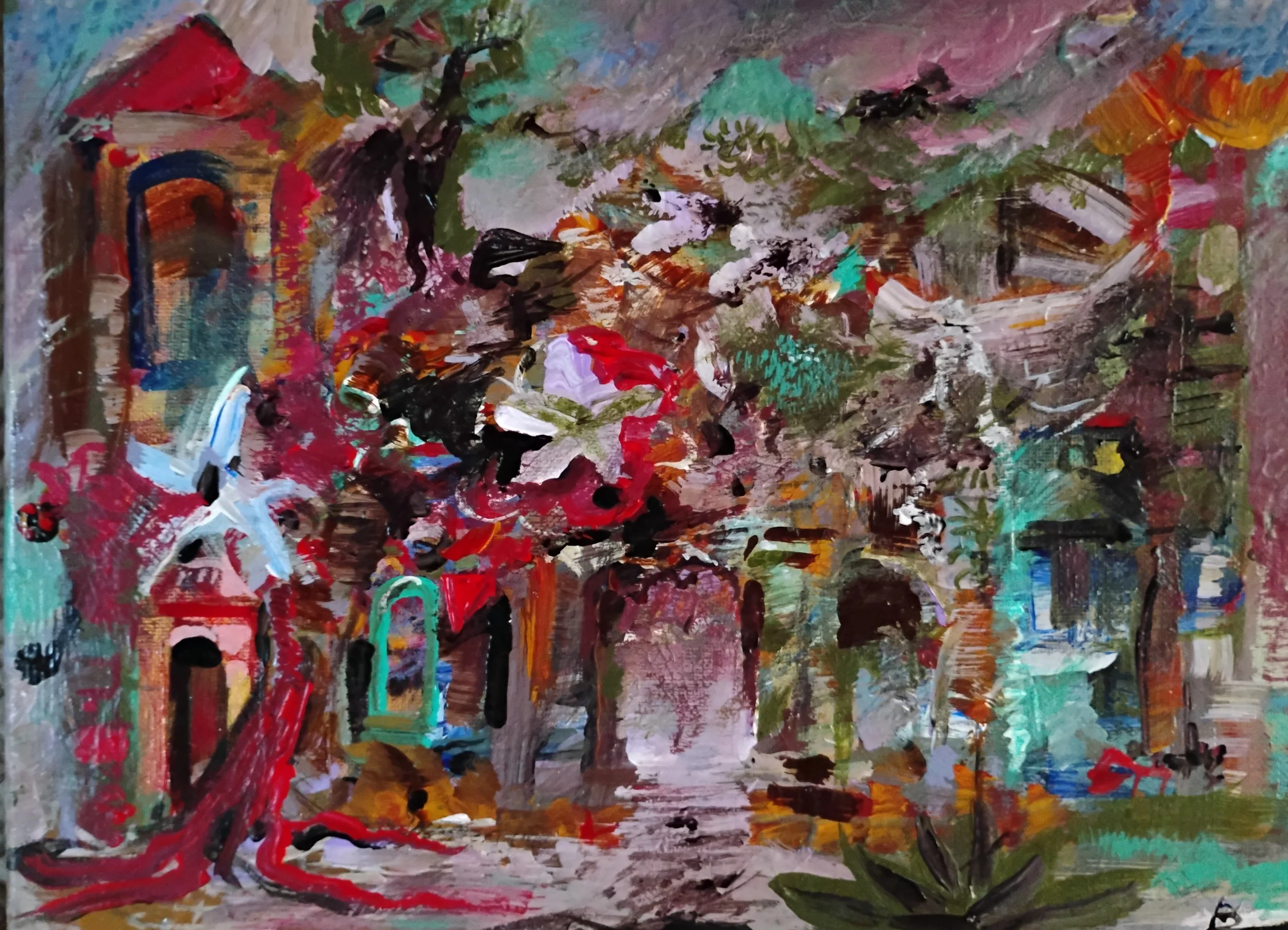 Catedral, 2024, Acrylic on canvas, 8 x 10 in