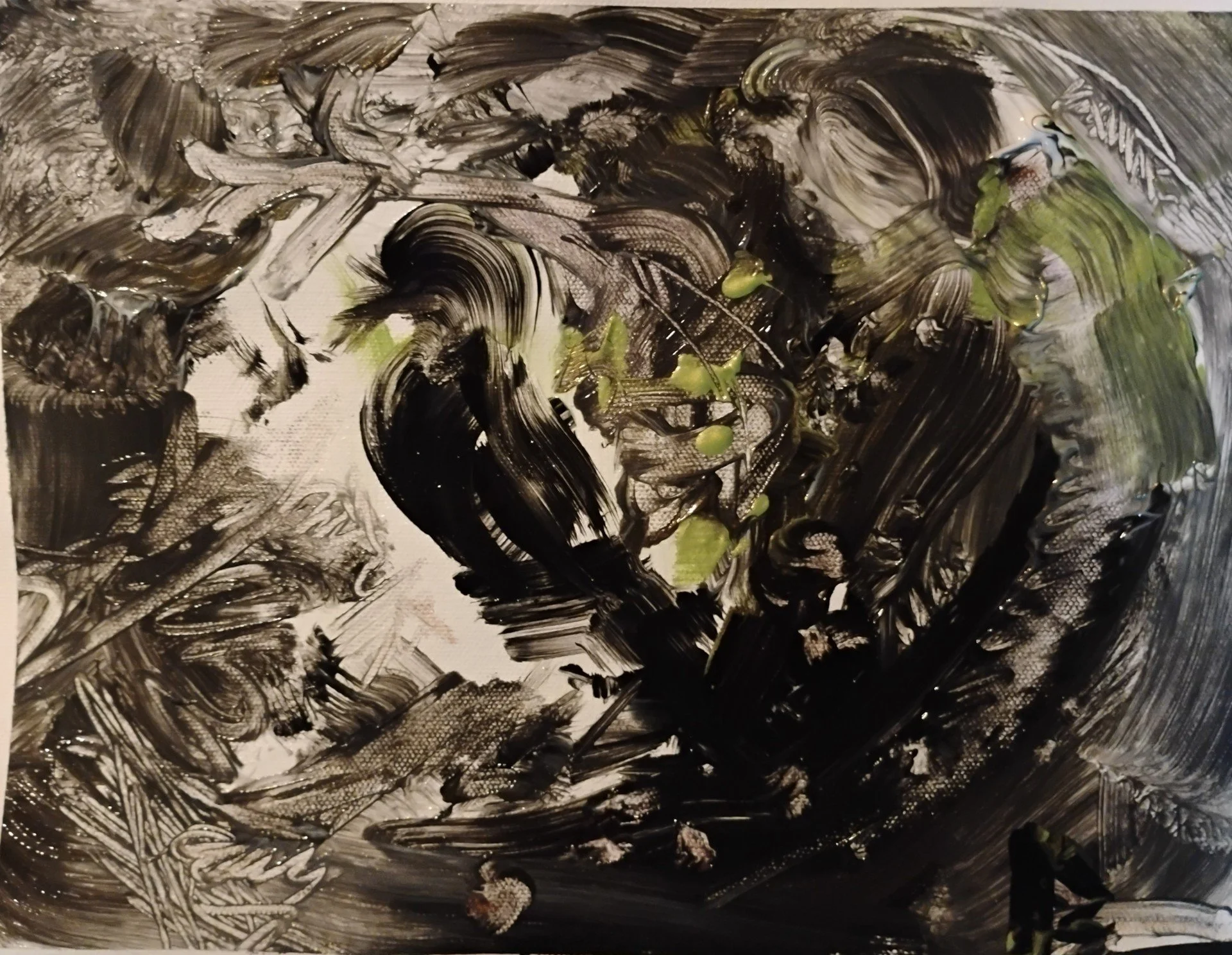 Cuarto Menguante, 2026, Acrylic on canvas, 6.5 x 13 in.