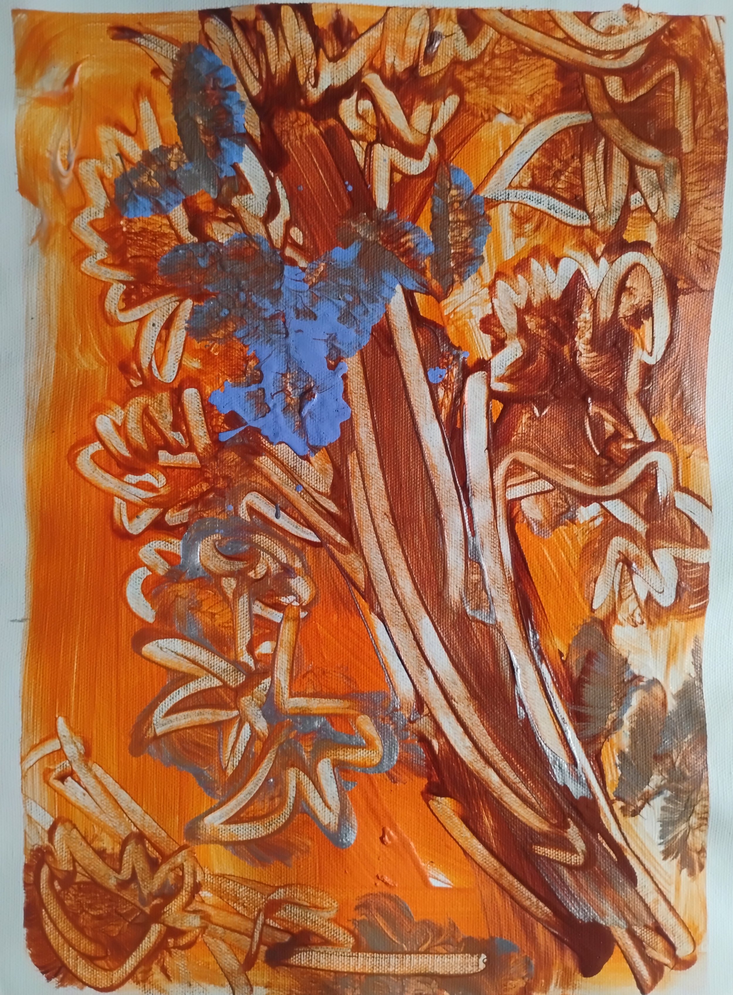 Palo florido, 2025, Acrylic on canvas, 14 x 10 in