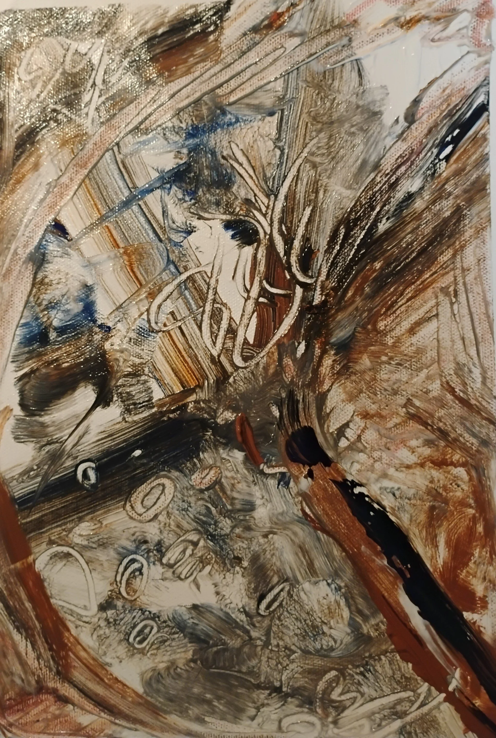 Cuarto Creciente, 2026, Acrylic on canvas, 11 x 7.5 in.