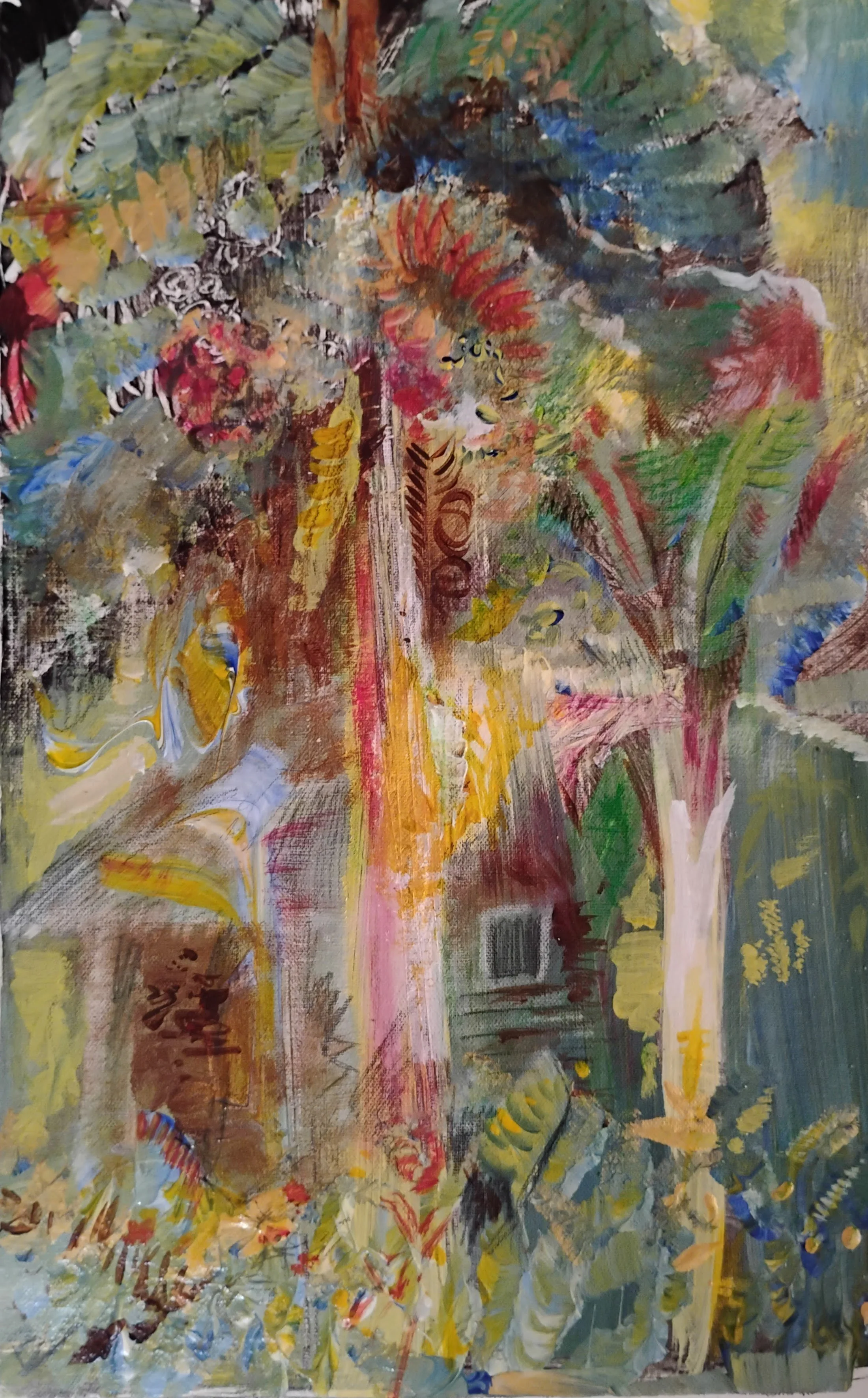 Patio, 2024, Acrylic on canvas, 12 x 8 in