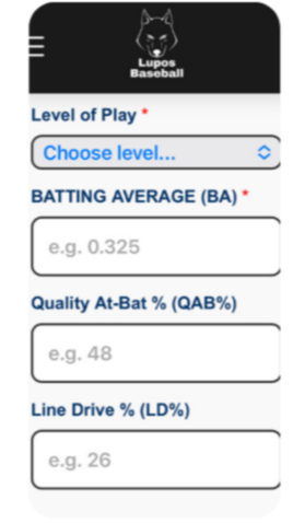 Advanced sabermetrics calculator tool for baseball hitters and coaches – analyze barrel percentage, swing efficiency, and more to identify improvements and develop full swing potential
