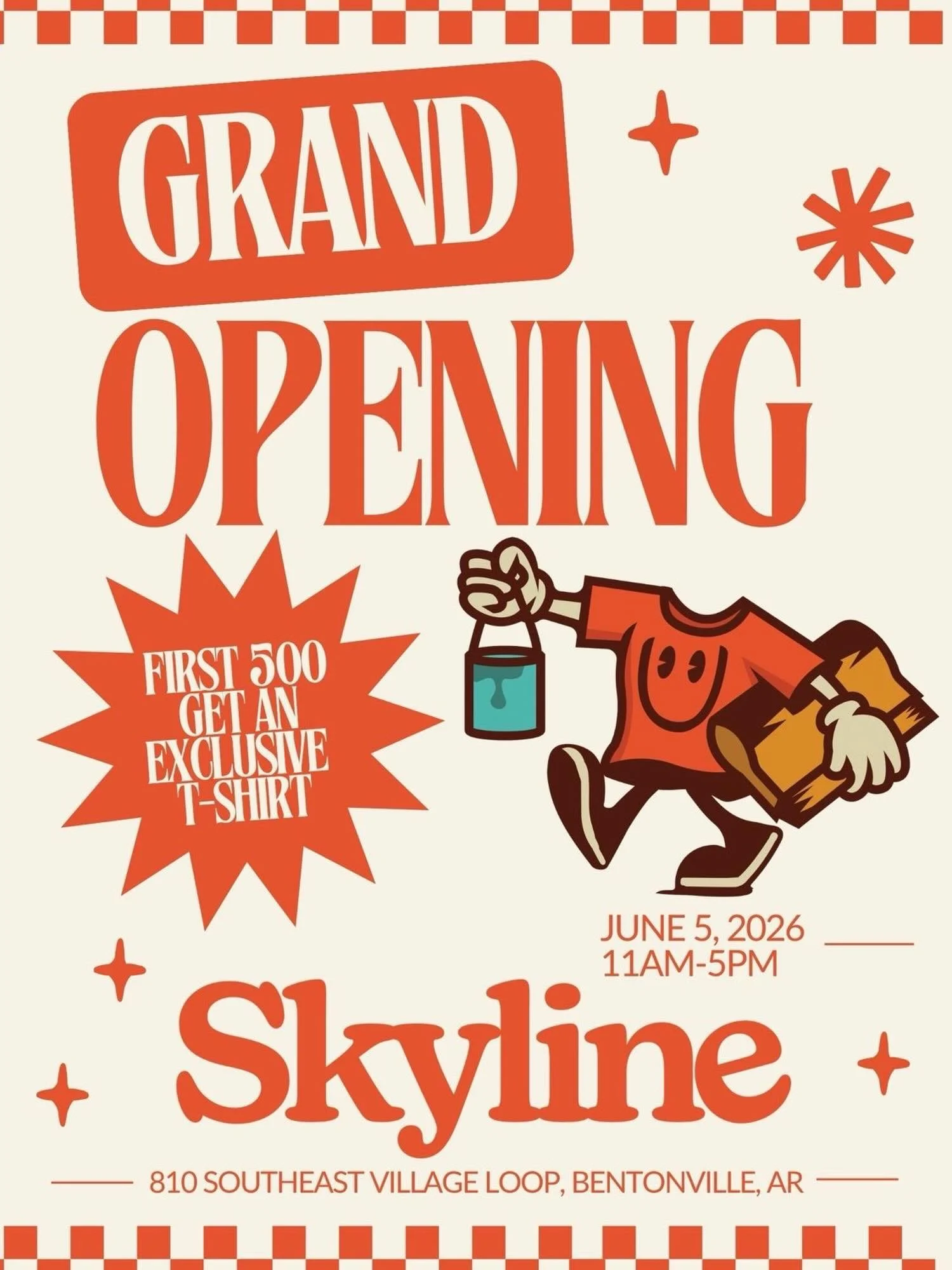 THIS FRIDAY! Free burgers, free t-shirts and a fun interactive merch lab for kids. See you Friday!