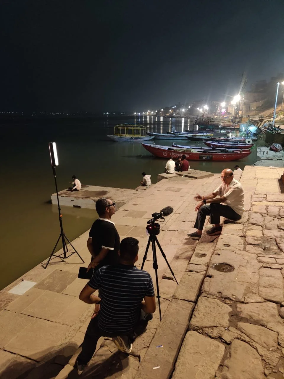 Interviewing grandfather in the city he grew up in.