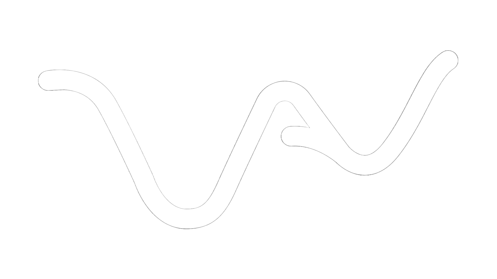 Linha de tendência de gráfico com pontos e curvas, fundo preto.