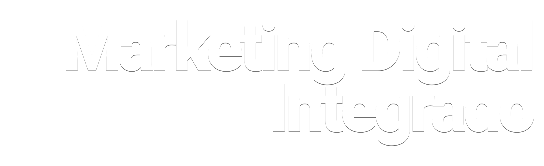 Texto em destaque: 'Marketing Digital Integrado' com fundo preto.