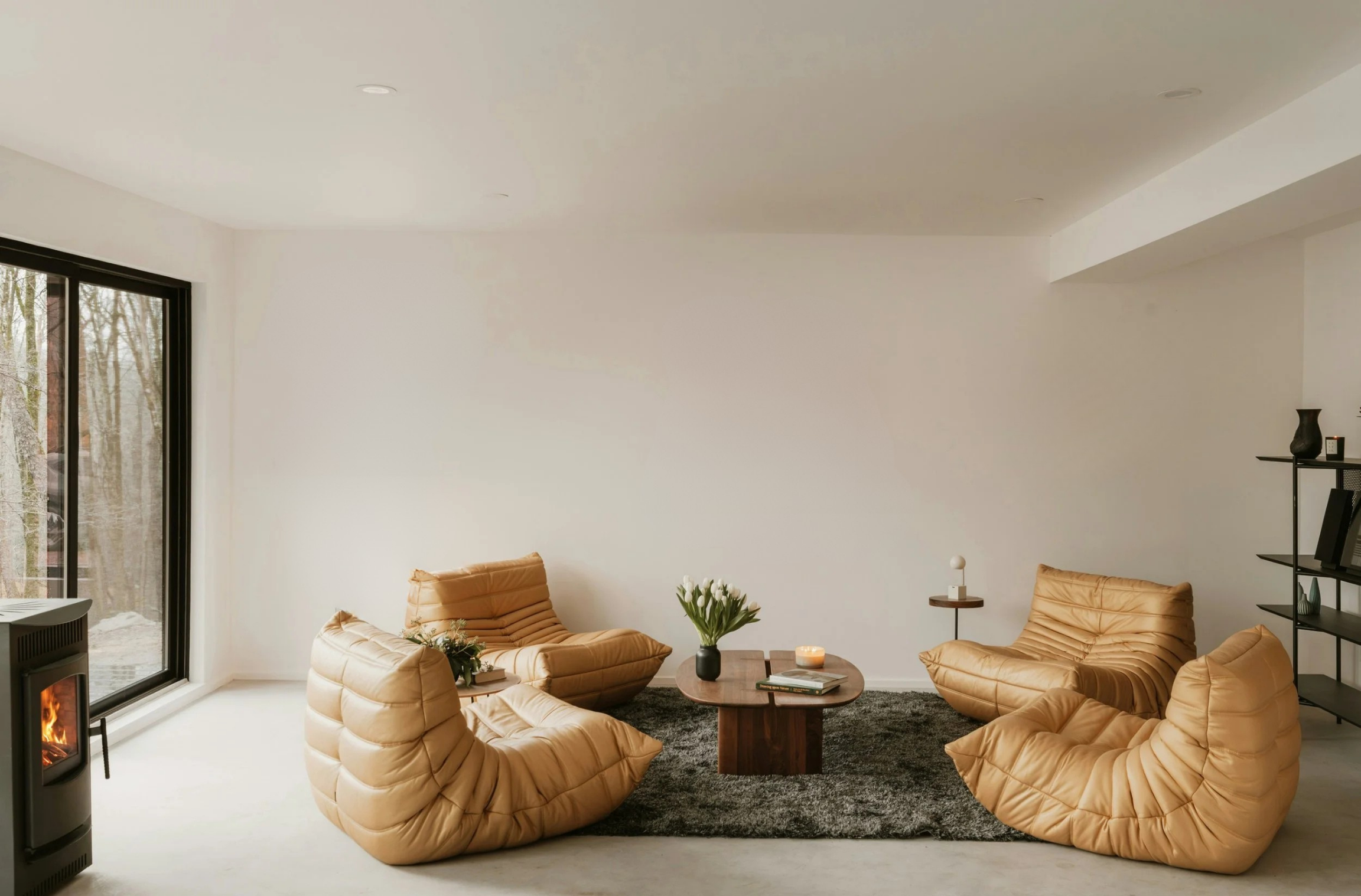 Modern short-term rental living room in Nova Scotia, example HostOften property.