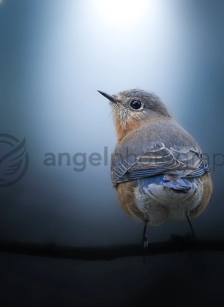 "Stillness in Color: Songbird on a Winter Branch" (DIGITAL COPY)