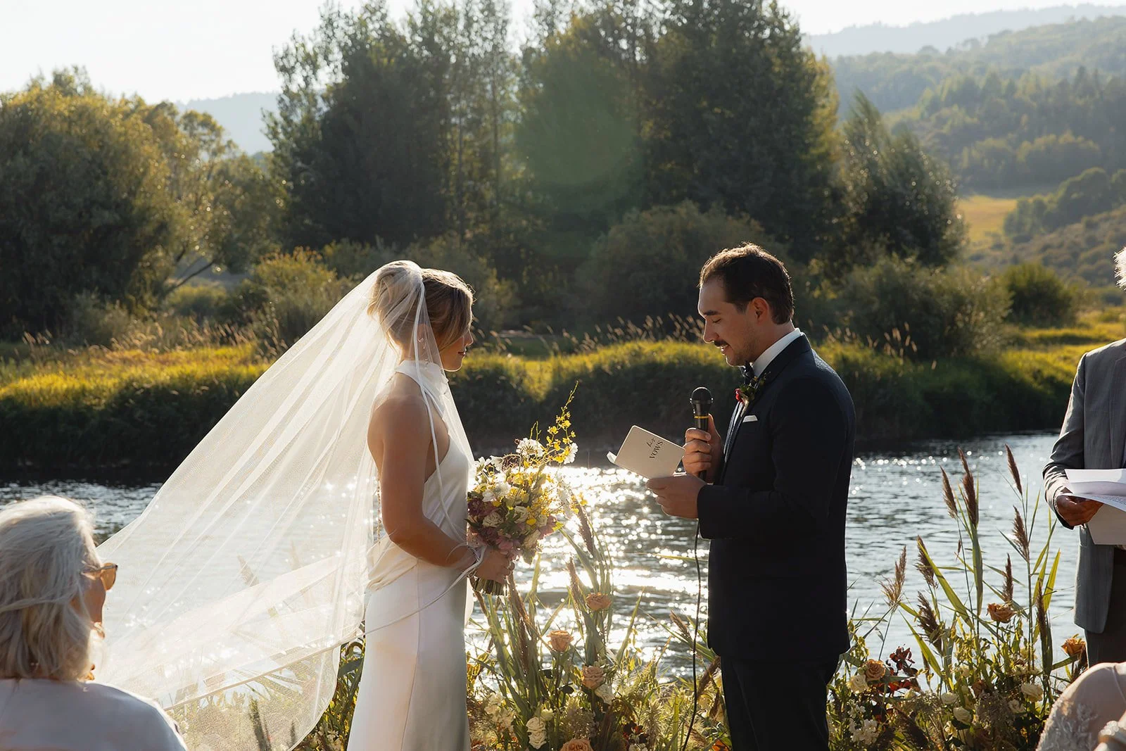 Wyoming Ranch Wedding with River Ceremony &amp; Open-Fire Dinner