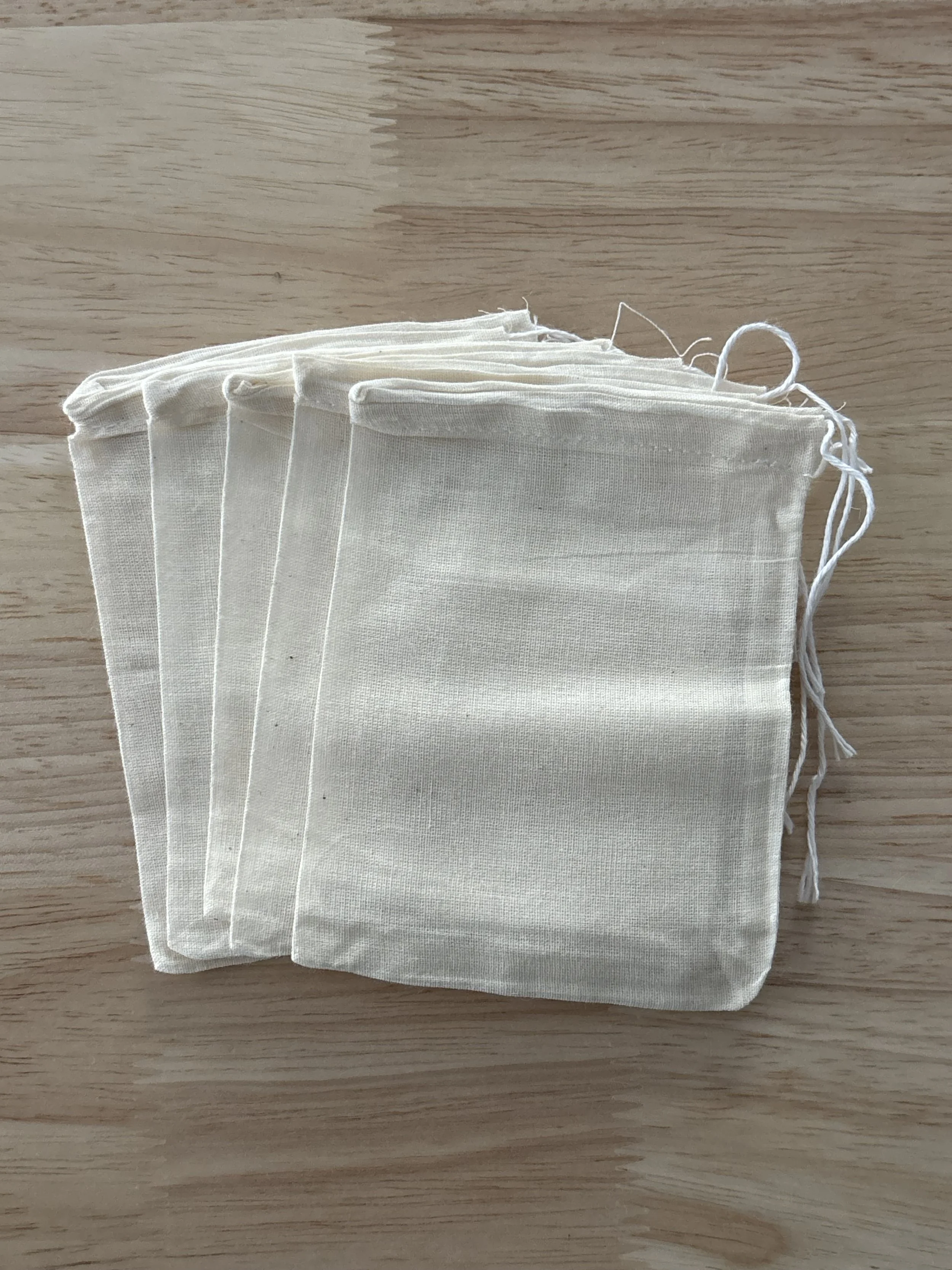 Reusable Natural Muslin Spice & Tea Bags — 5-Pack
