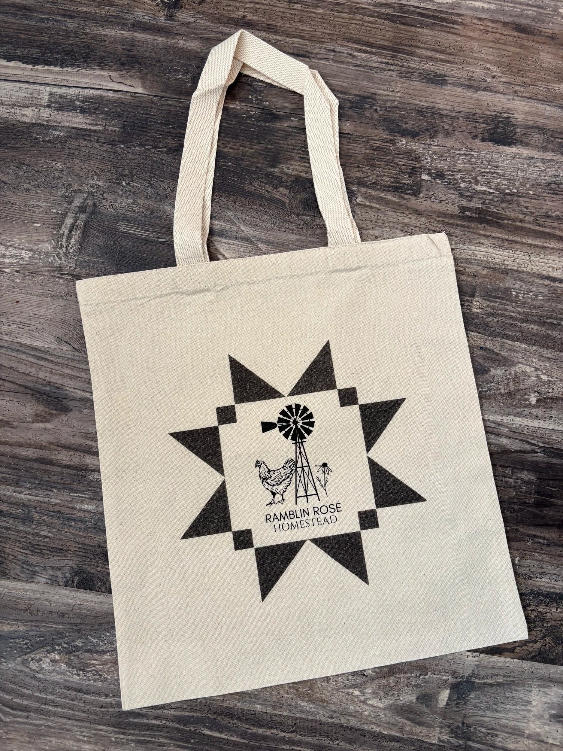 Simple Cotton Canvas Tote Bag – Ramblin Rose Homestead Edition