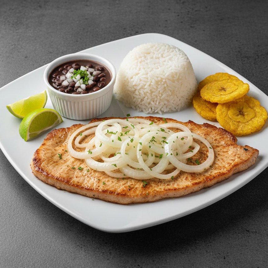 Bistec de Cerdo Encebollado