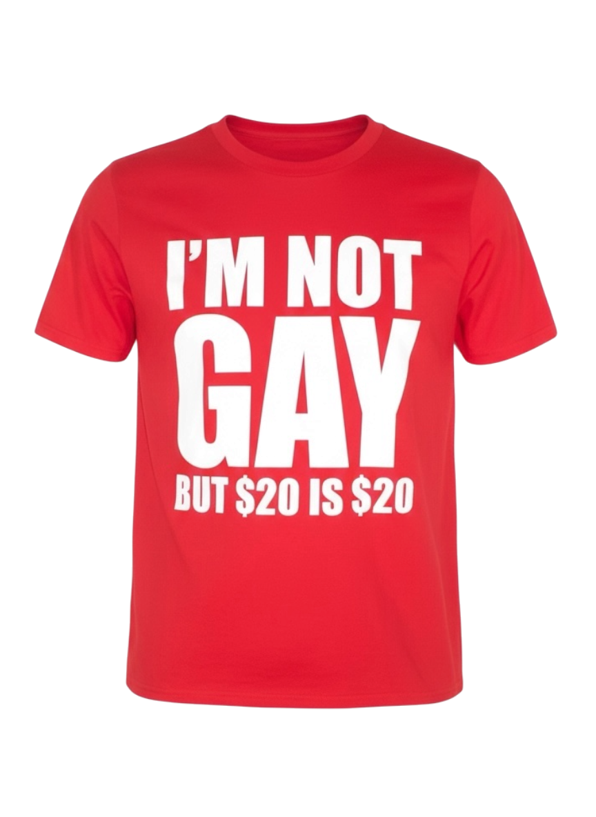 Gay 4 Pay Red novelty graphic tee