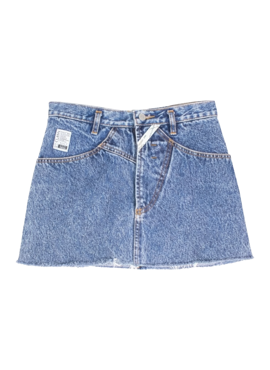 jordache stone wash denim mini skirt