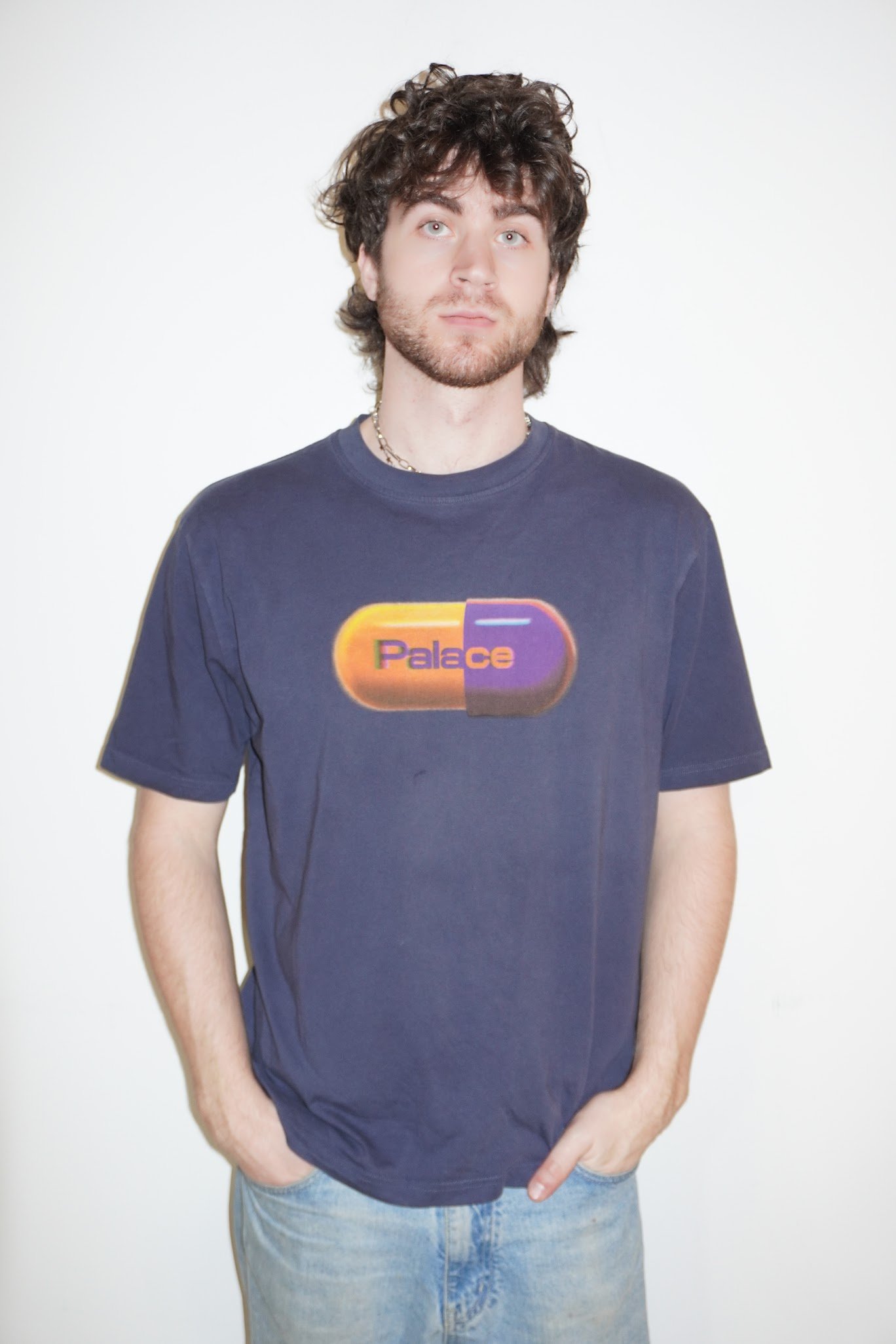 palace pill navy graphic tee