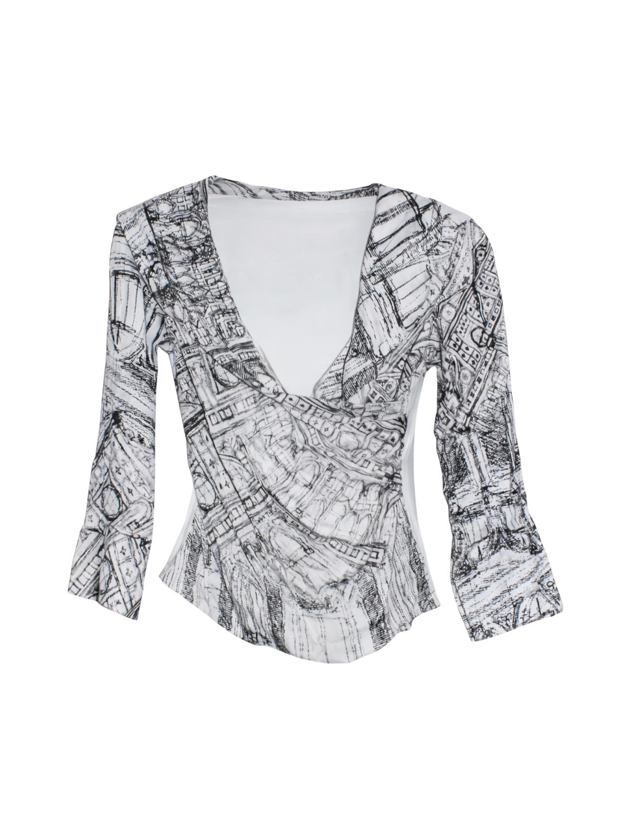 Save the Queen Cityscape Cowl Neck Blouse