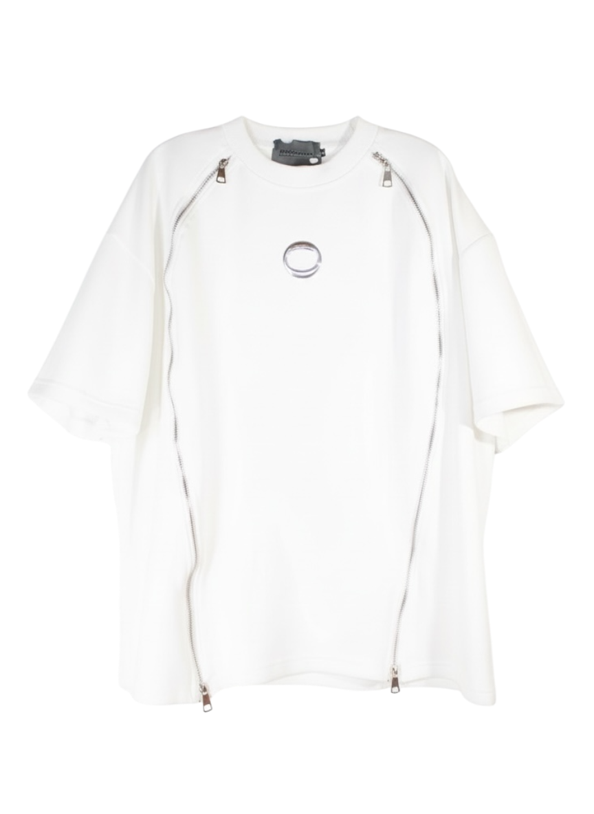 Argueculture white cyber zipper top