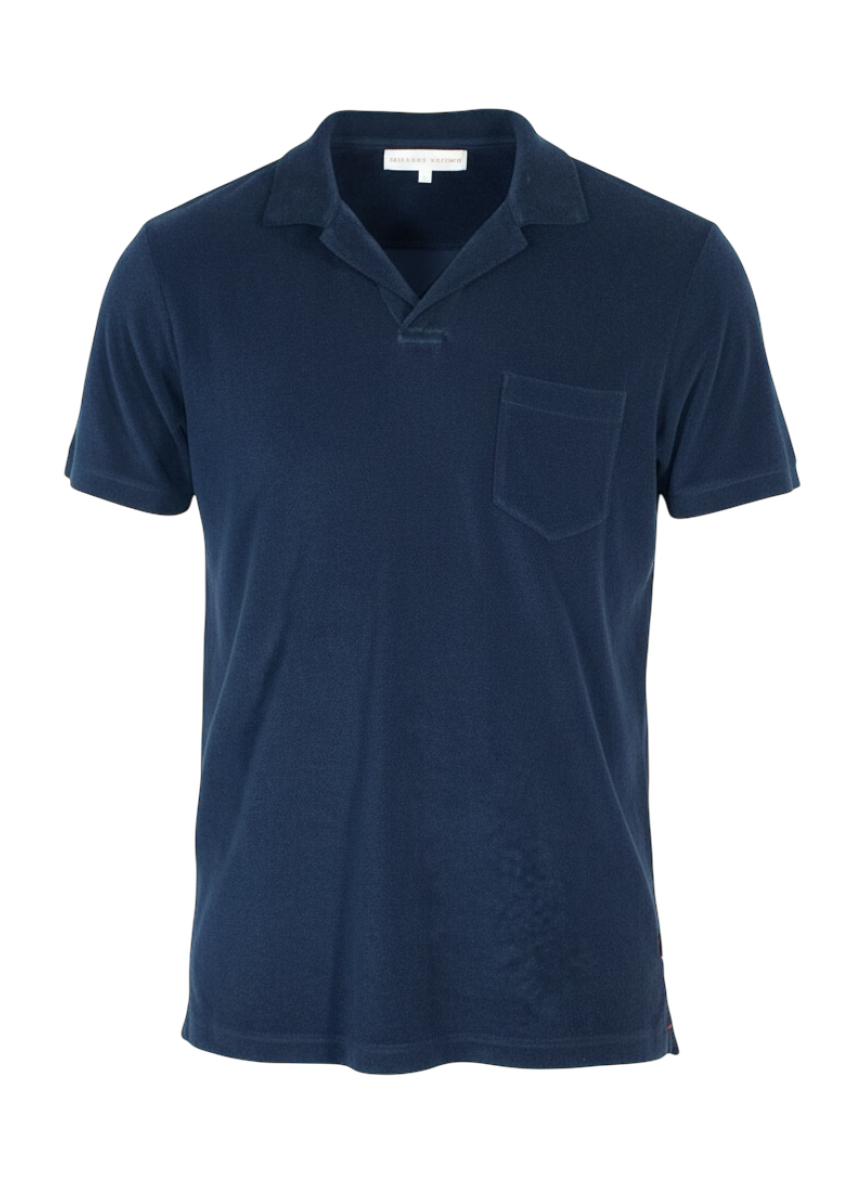 Orlebar Brown blue terrricloth polo shirt