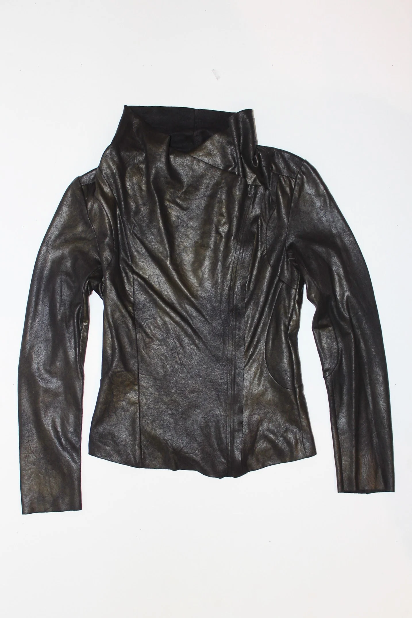 zara woman copper washed asymmetrical jacket
