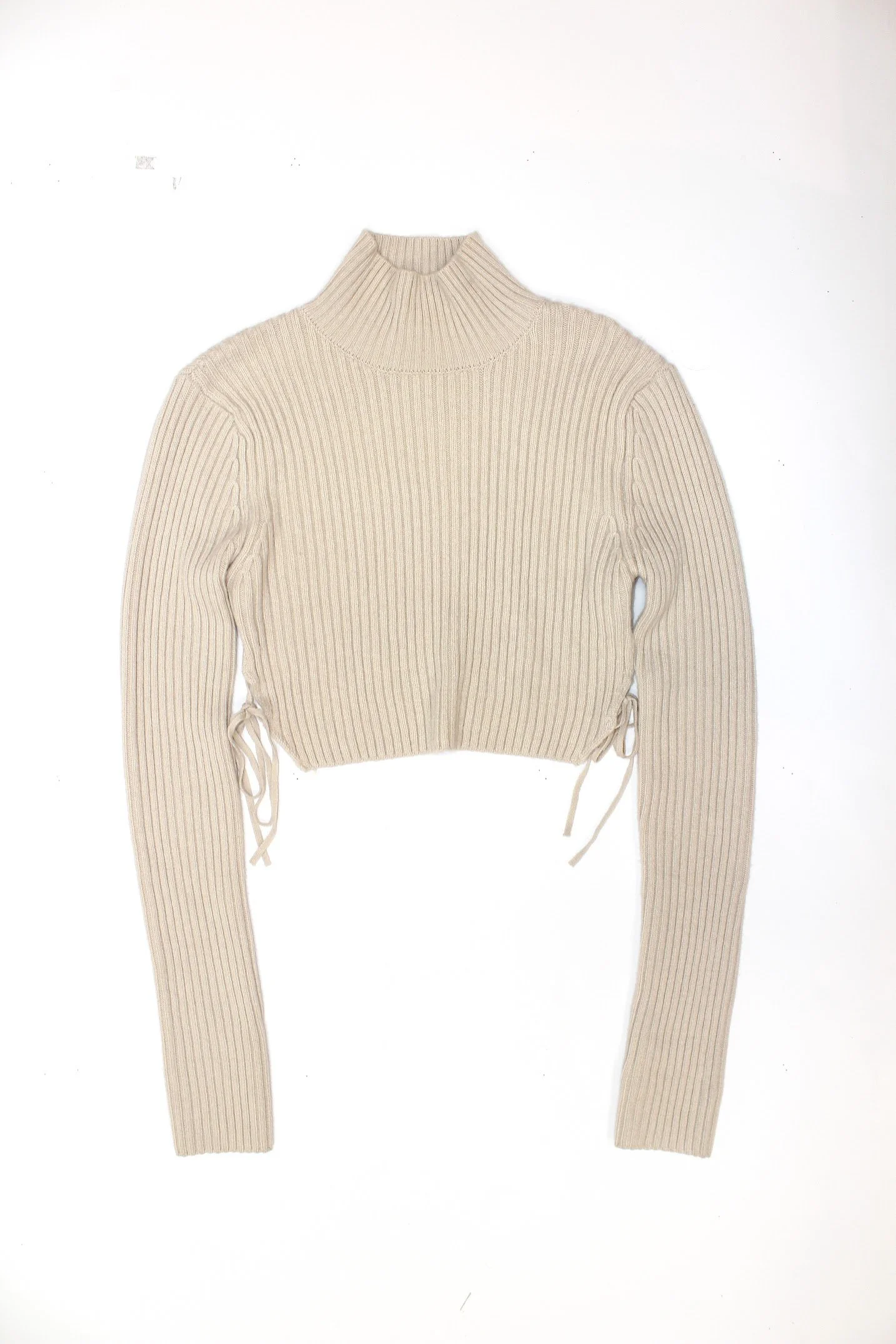 guizio tan ribbed open-back cashmere sweater