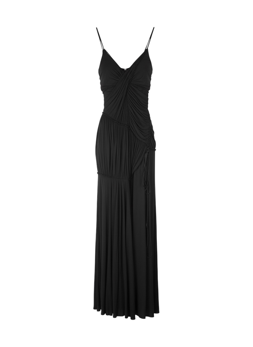 Donna Karan black drapes maxi dress